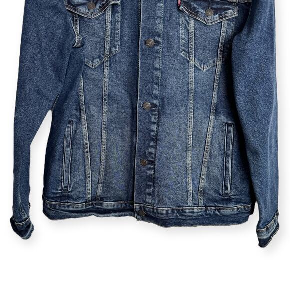 Levi Strauss Dark Wash Cotton Stretch Trucker Jacket Men's Size XXL - Picture 4 of 11